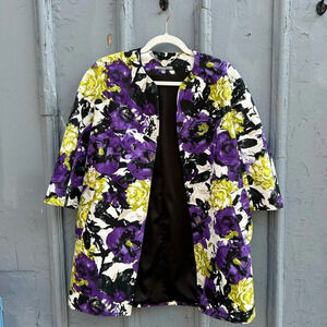 Anne Klein  Floral Jacquard Coat, size xs